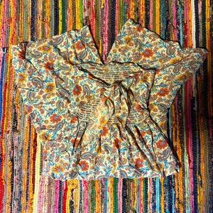 Patrons of Peace Floral Tube Top Jumpsuit Size Small